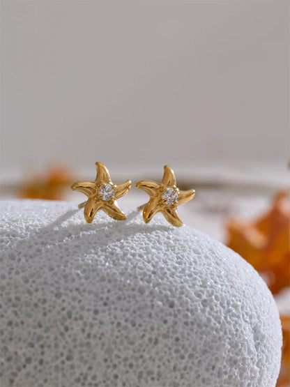 Zirconia starfish star daily stud earrings - product image