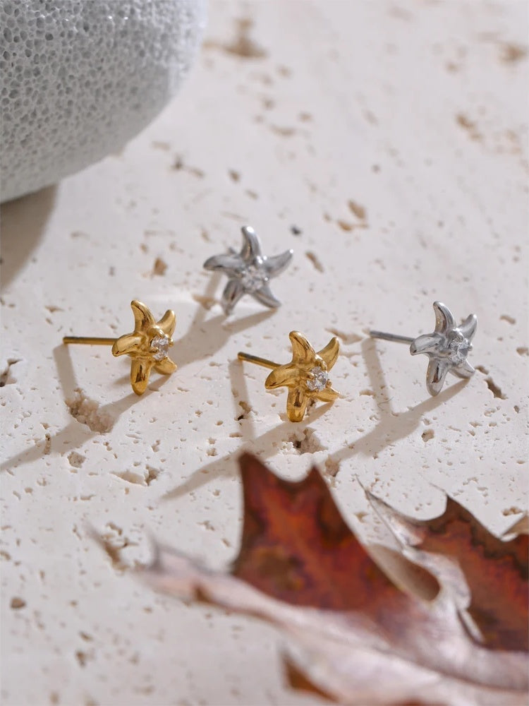 Zirconia starfish star daily stud earrings - product image