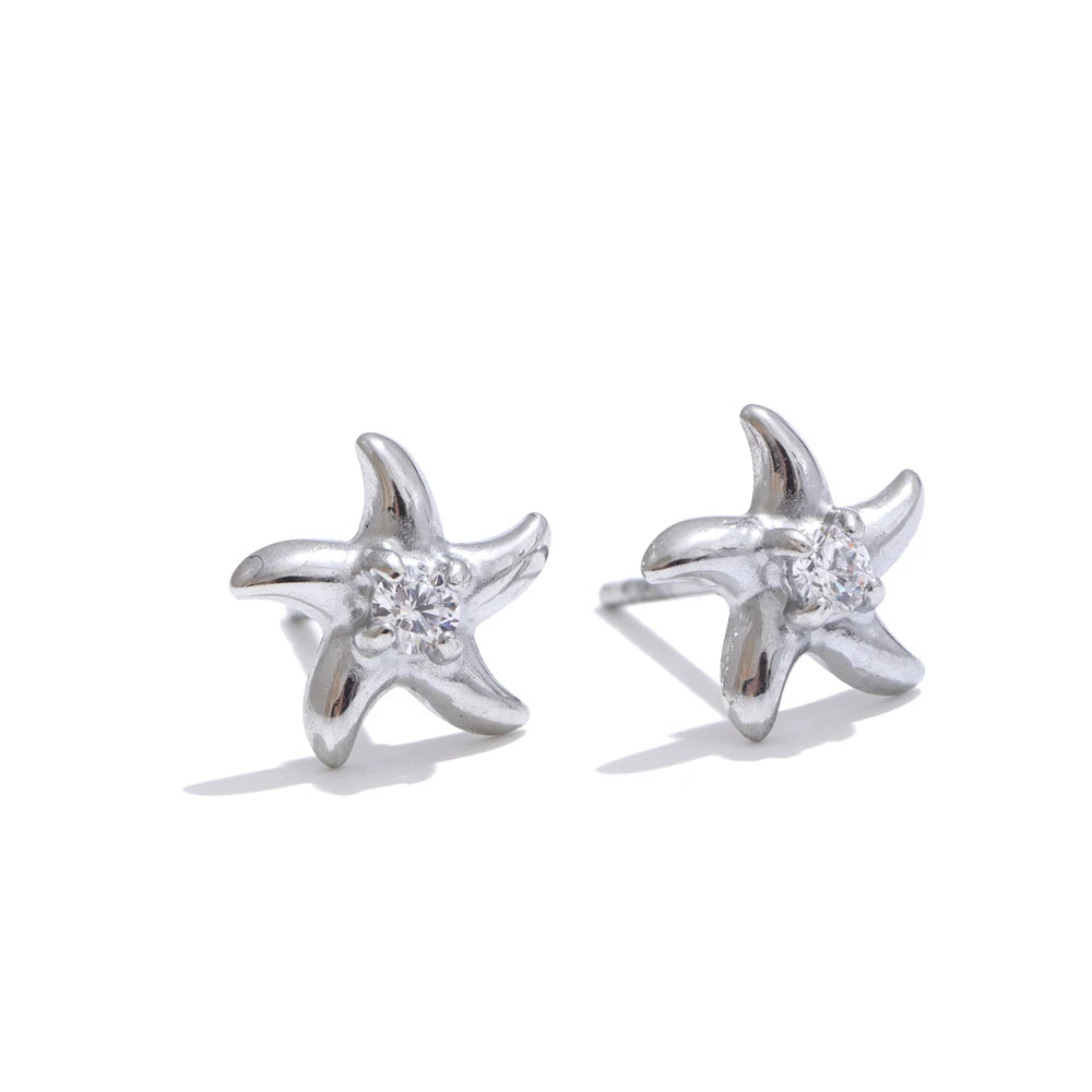 Zirconia starfish star daily stud earrings - product image