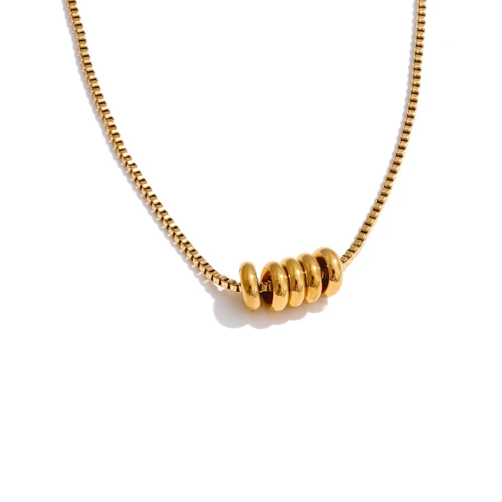 Zirconia tag round removable pendant necklace - product image