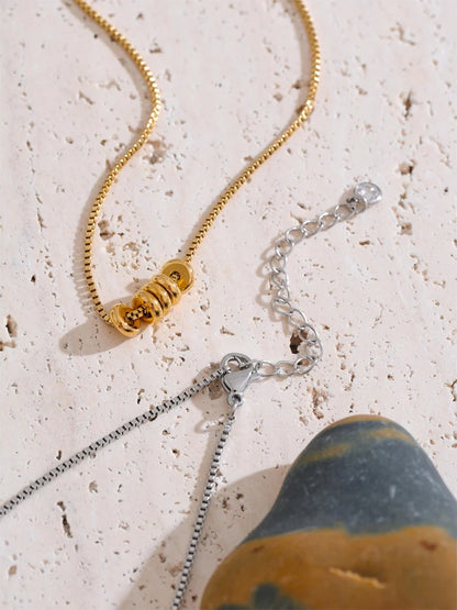Zirconia tag round removable pendant necklace - product image