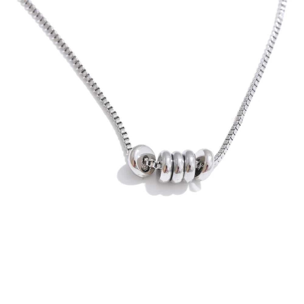 Zirconia tag round removable pendant necklace - product image