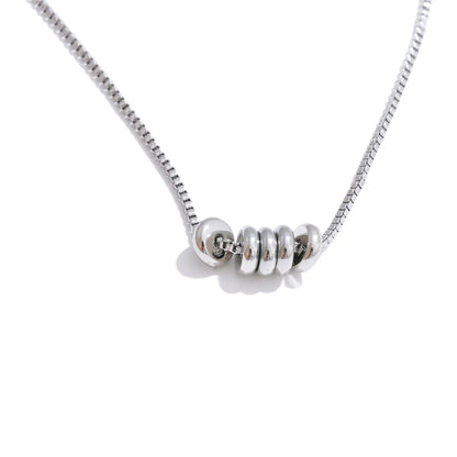 Zirconia tag round removable pendant necklace - product image