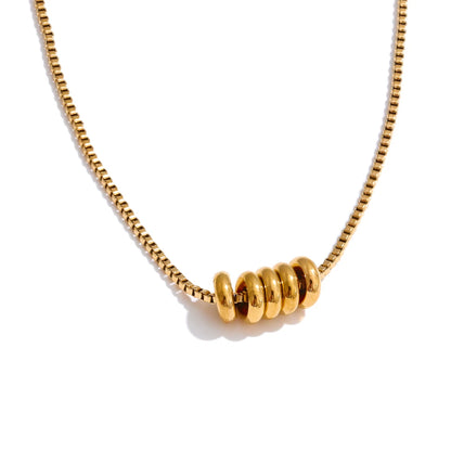Zirconia tag round removable pendant necklace - product image