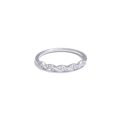 Zirconia wave shape thin finger ring - product image